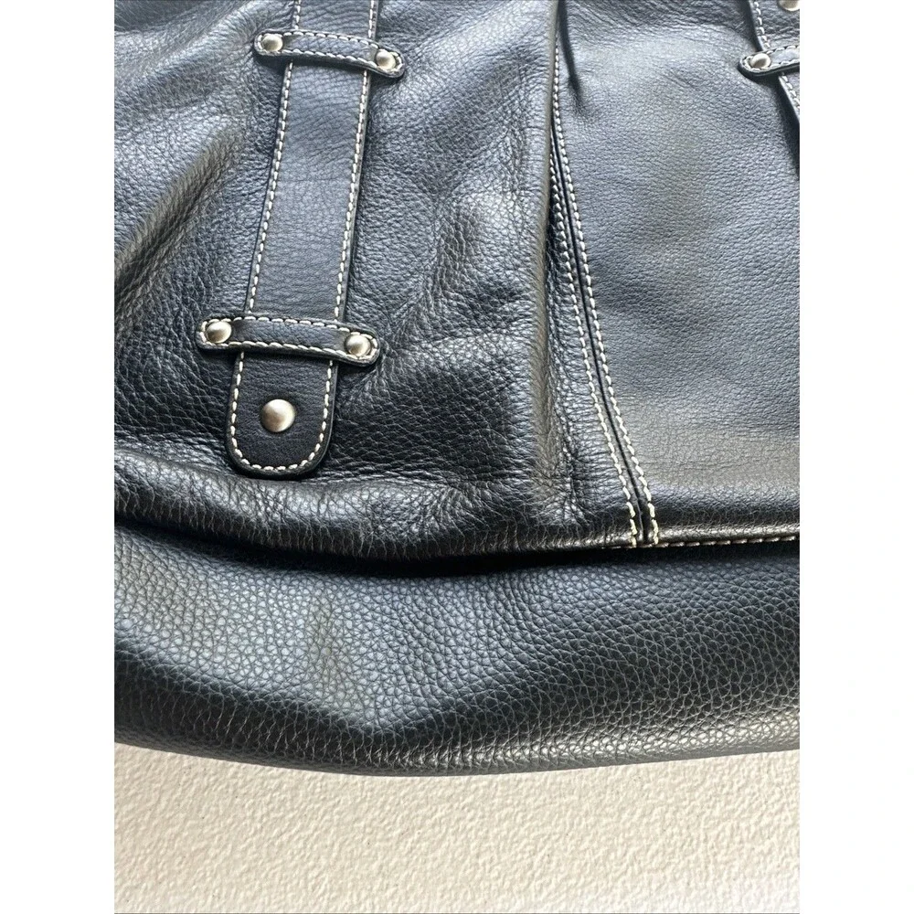 Coldwater Creek Brown Pebble Leather Shoulder Bag #91845 Purse 16”x11”x5”